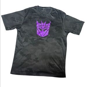 Sport-Tek Men's Black and Purple Graphic T-Shirt
